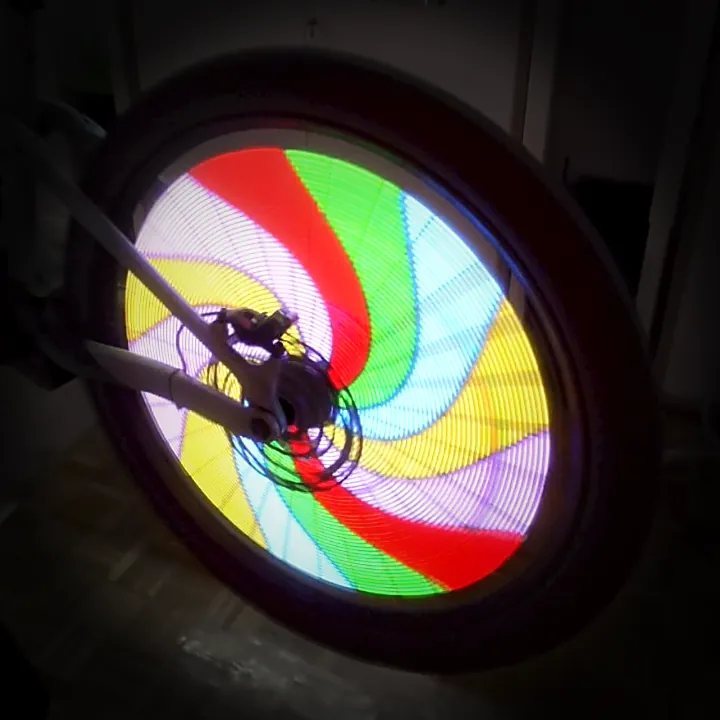 Rainbow spiral effect on the wheel